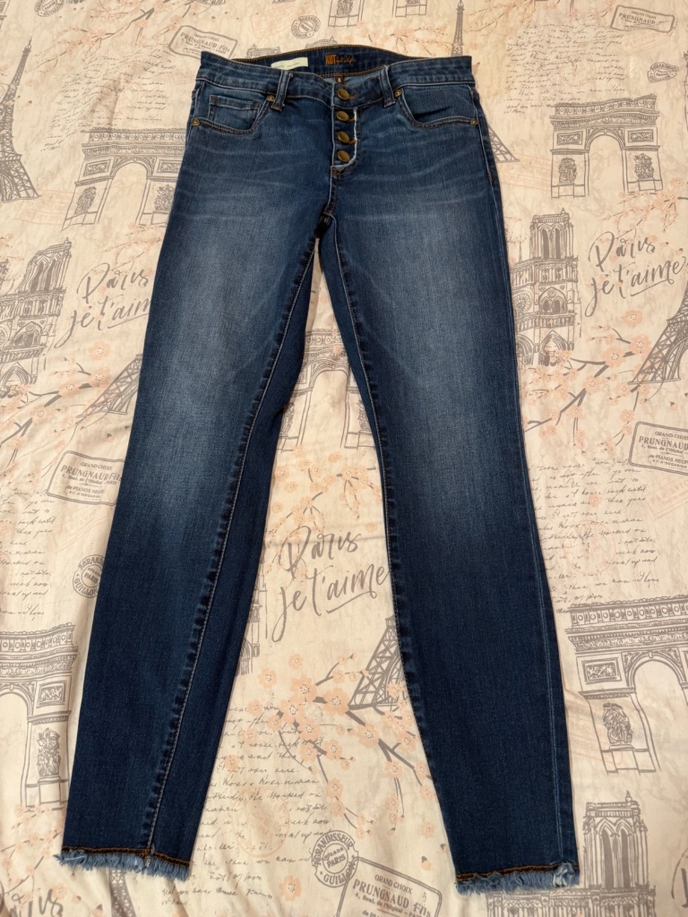 KUT from the Cloth Button-Fly Brigitte Ankle Skinny Jeans size 4